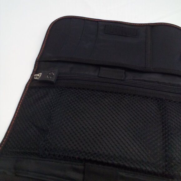 Harley Davidson Clutch Wallet Tri-Fold Zipper Pocket 10.5" x 5" Black Orange - Picture 10 of 13